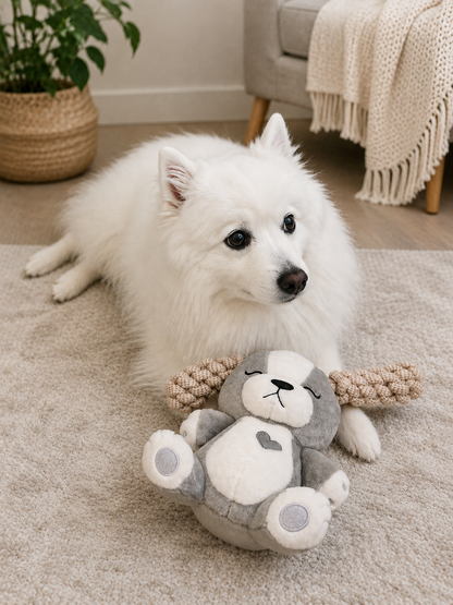 Hug Me Dogs Rope Dog Toy Grey Heart